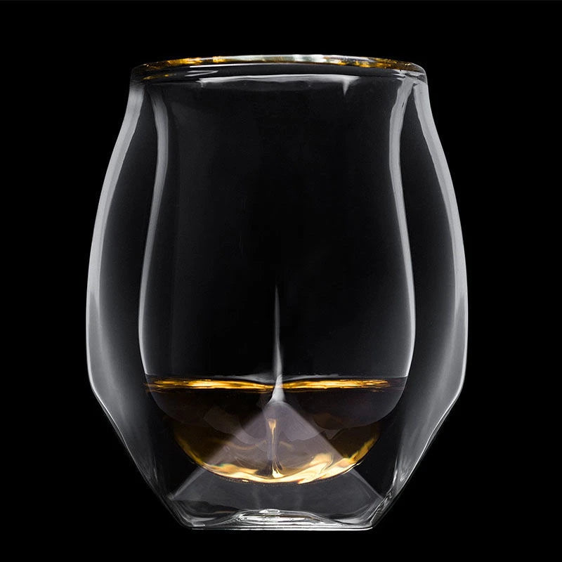 Four Corner Double Walled Whiskey Tasting Glasses | Set of 2 Snifter Glasses