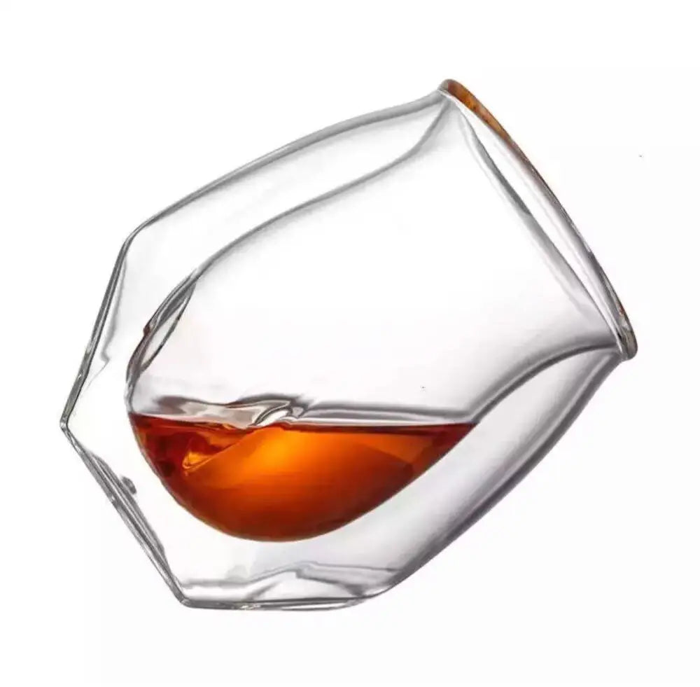 Four Corner Double Walled Whiskey Tasting Glasses | Set of 2 Snifter Glasses