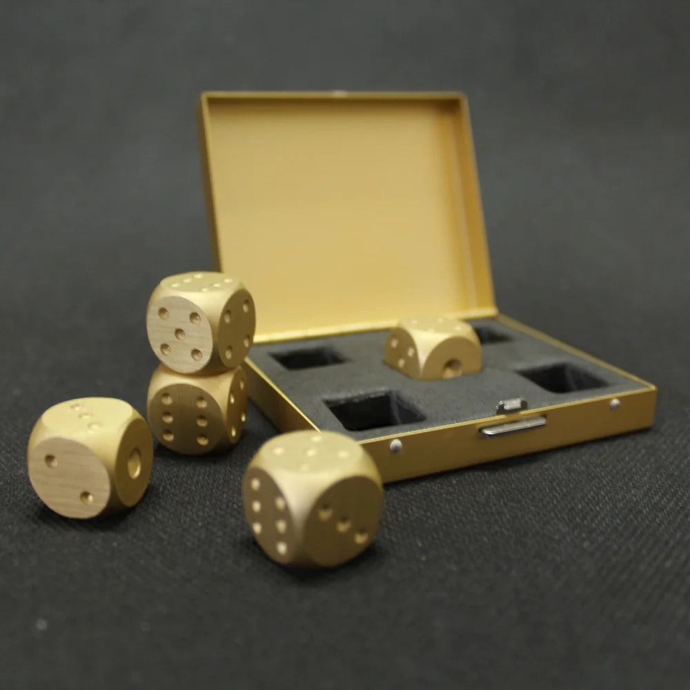 Aluminium Dice Whiskey Stones Set with Metal Case (5 Pack)