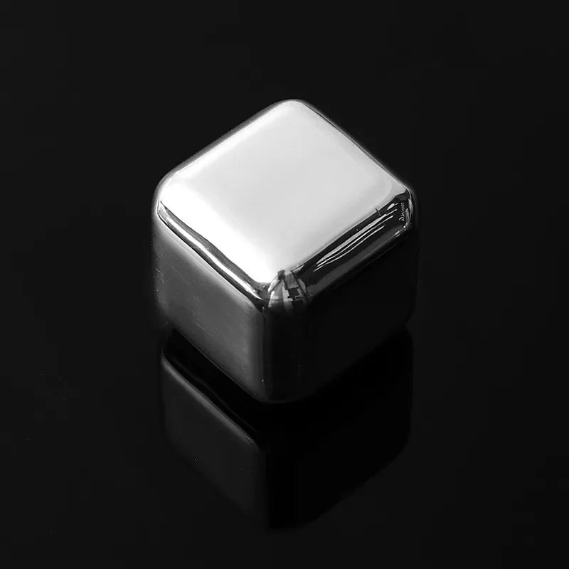 Stainless Steel Whiskey Ice Cubes - Reusable Chilling Stones with Tong