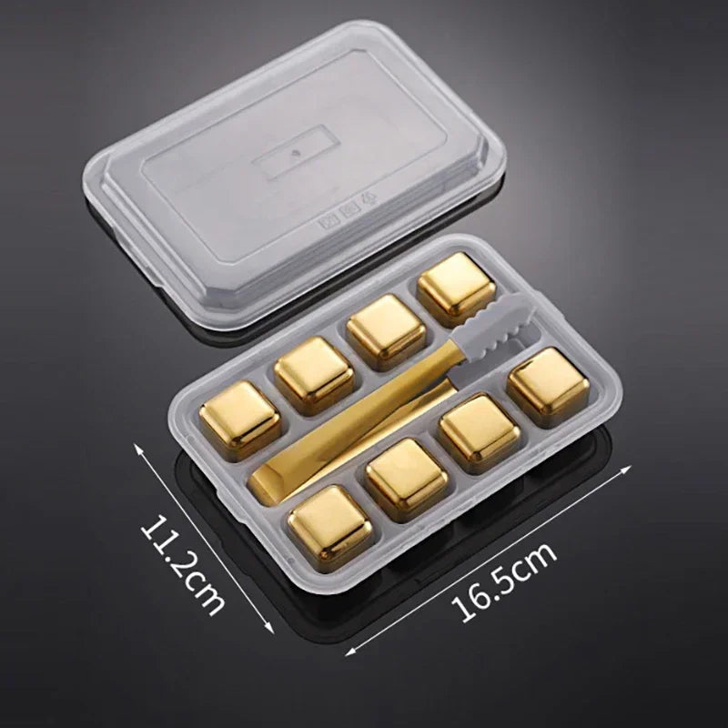 Stainless Steel Whisky Stones | Reusable Ice Cubes for Whisky & Wine