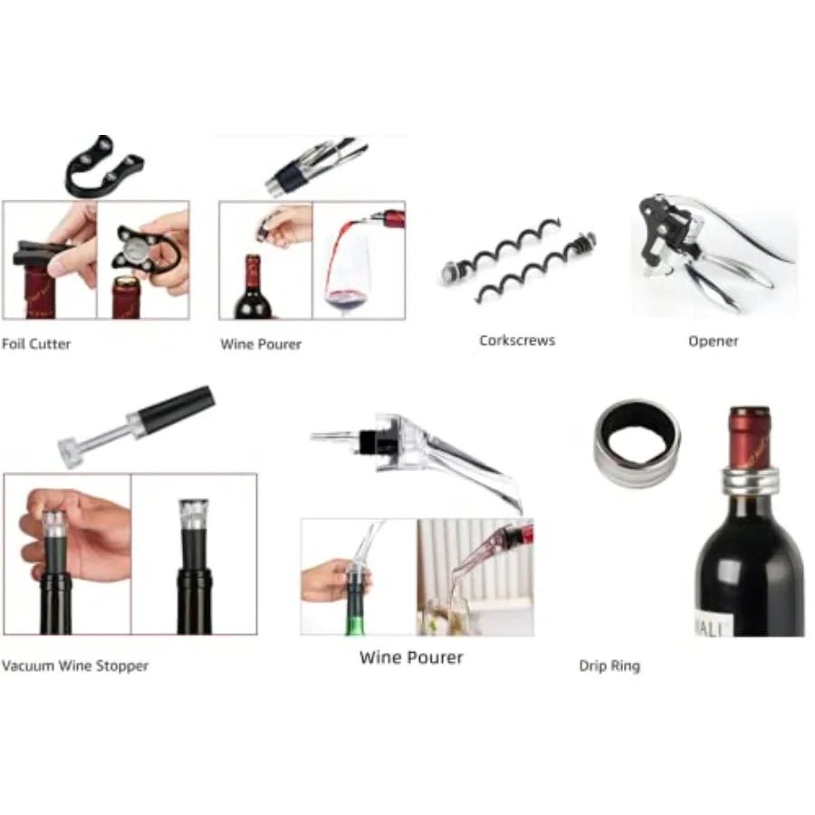 Wine Opener & Corkscrew Gift Set with Luxury Wooden Case