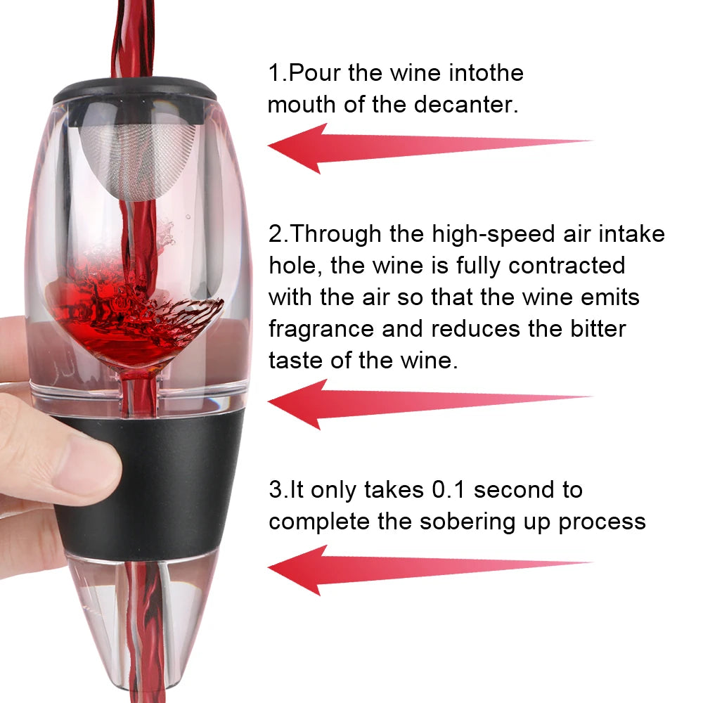 Wine Aerator Decanter with Filter & Base | Red Wine & Whisky Pourer