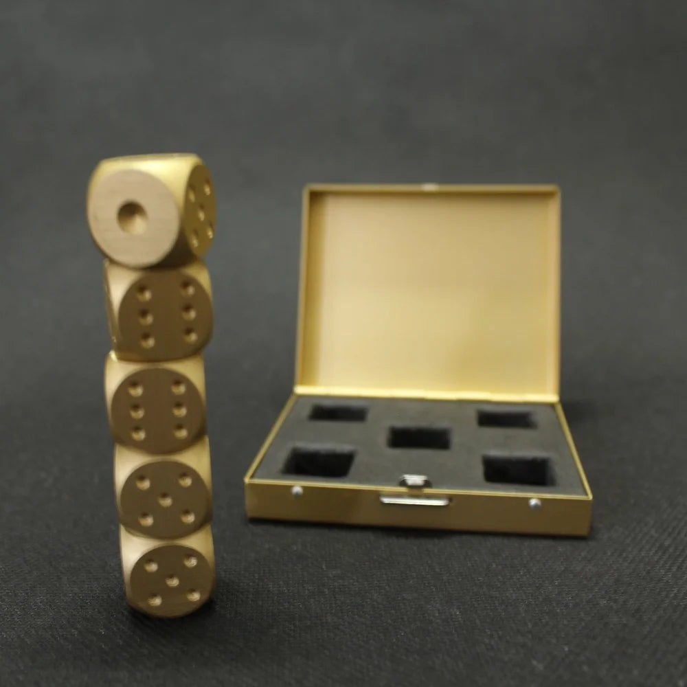 Aluminium Dice Whiskey Stones Set with Metal Case (5 Pack)