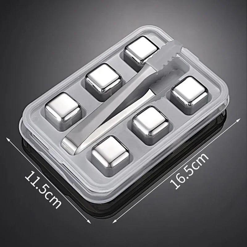 Stainless Steel Whiskey Stones | Reusable Ice Cubes for Whisky & Wine