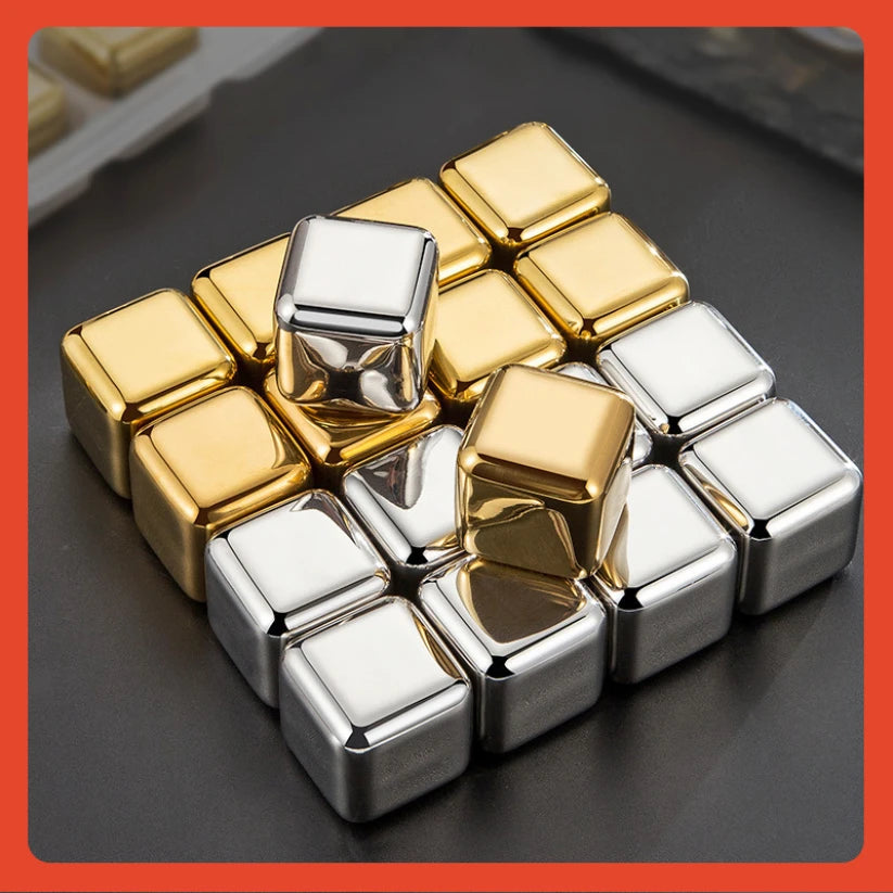 Stainless Steel Whiskey Stones | Reusable Ice Cubes for Whisky & Wine