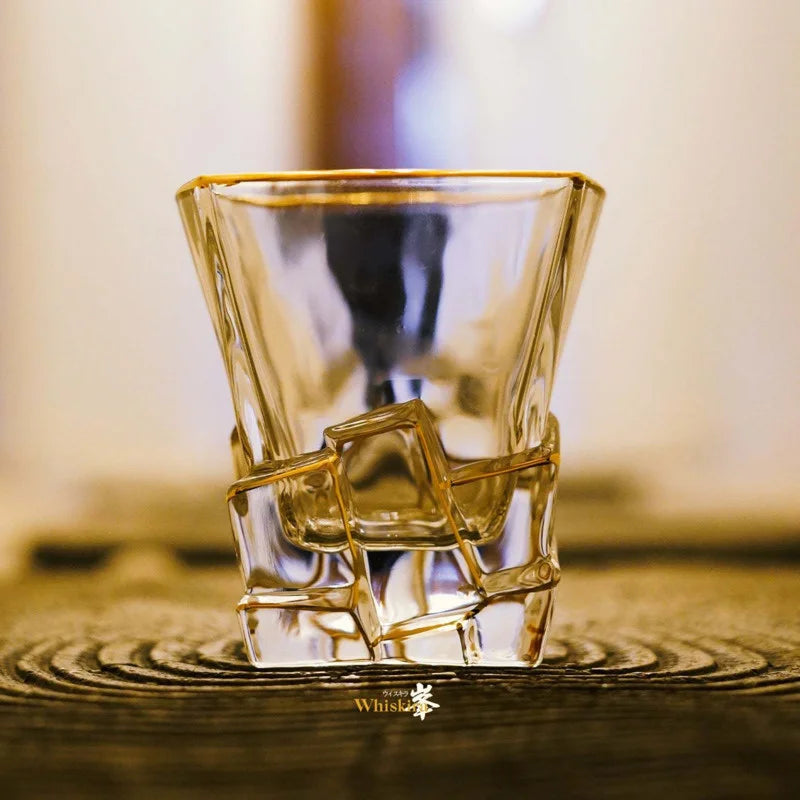 Gold Line Whiskey Tumbler Set | Premium Crystal Barware