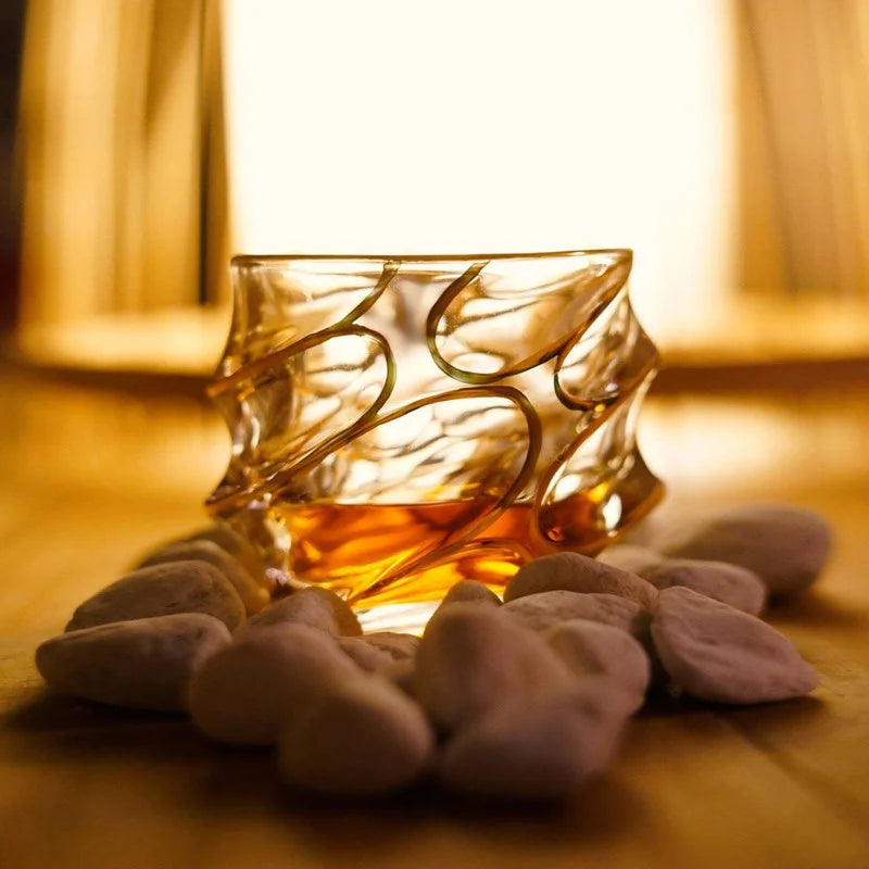 Gold Line Whiskey Tumbler Set | Premium Crystal Barware