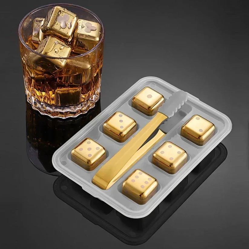 Stainless Steel Whiskey Stones | Reusable Ice Cubes for Whisky & Wine
