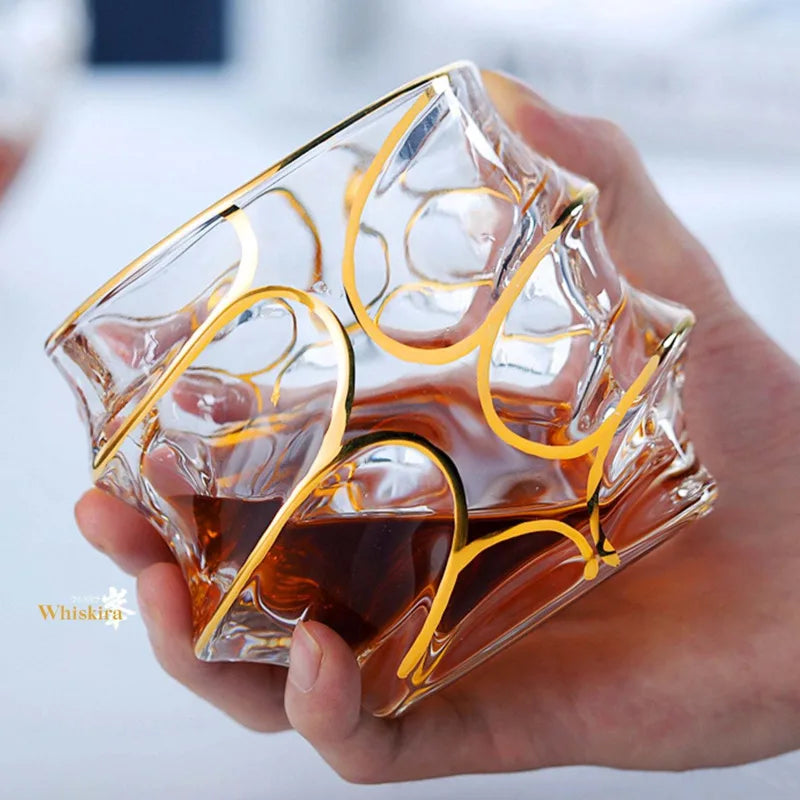 Gold Line Whiskey Tumbler Set | Premium Crystal Barware