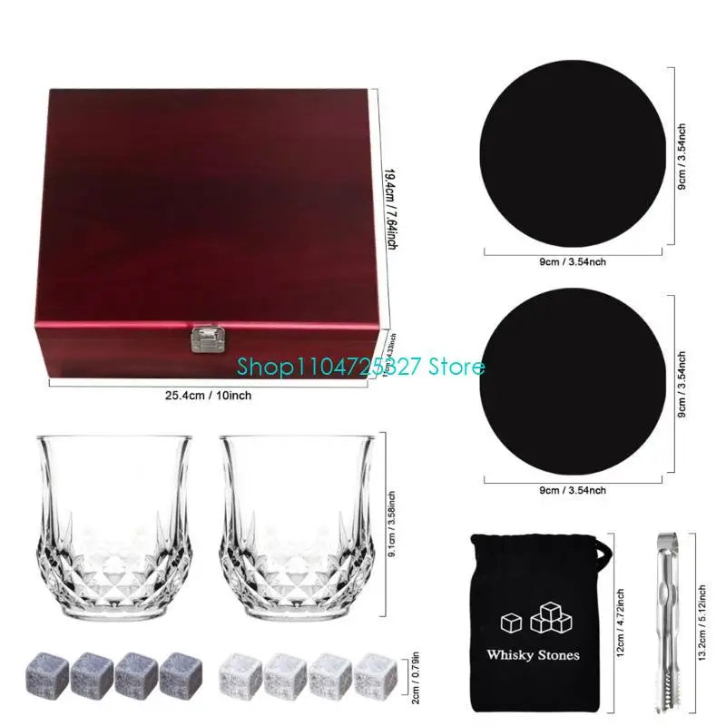 Whiskey Stones & Tumbler Glass Luxury Gift Set