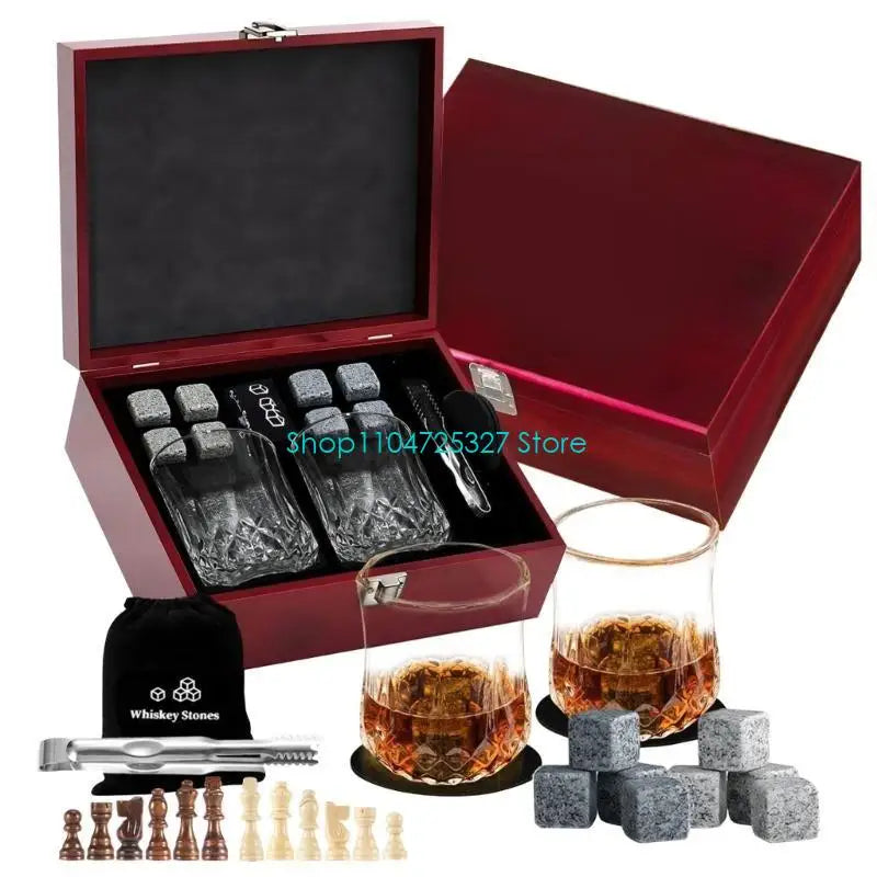 Whiskey Stones & Tumbler Glass Luxury Gift Set