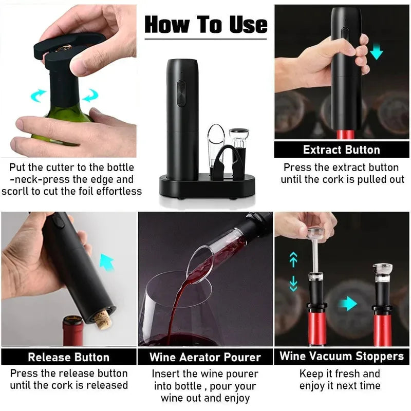 Electric Wine Opener | USB Rechargeable Automatic Corkscrew
