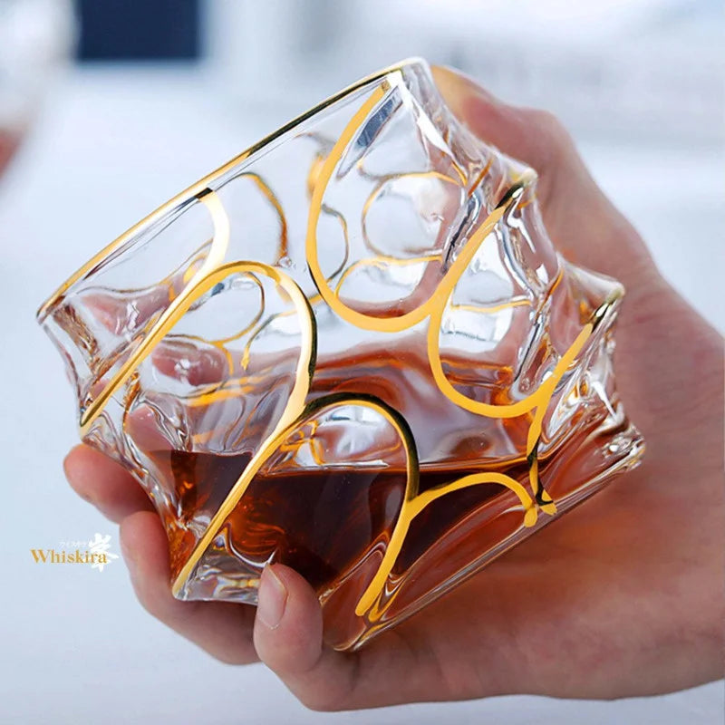 Gold Line Whiskey Tumbler Set | Premium Crystal Barware