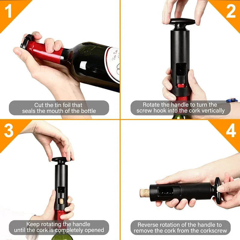 Manual Wine Opener & Corkscrew with Foil Cutter