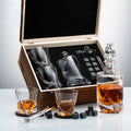 Twisted Crystal Whisky Decanter & Glasses Gift Set | wood Box