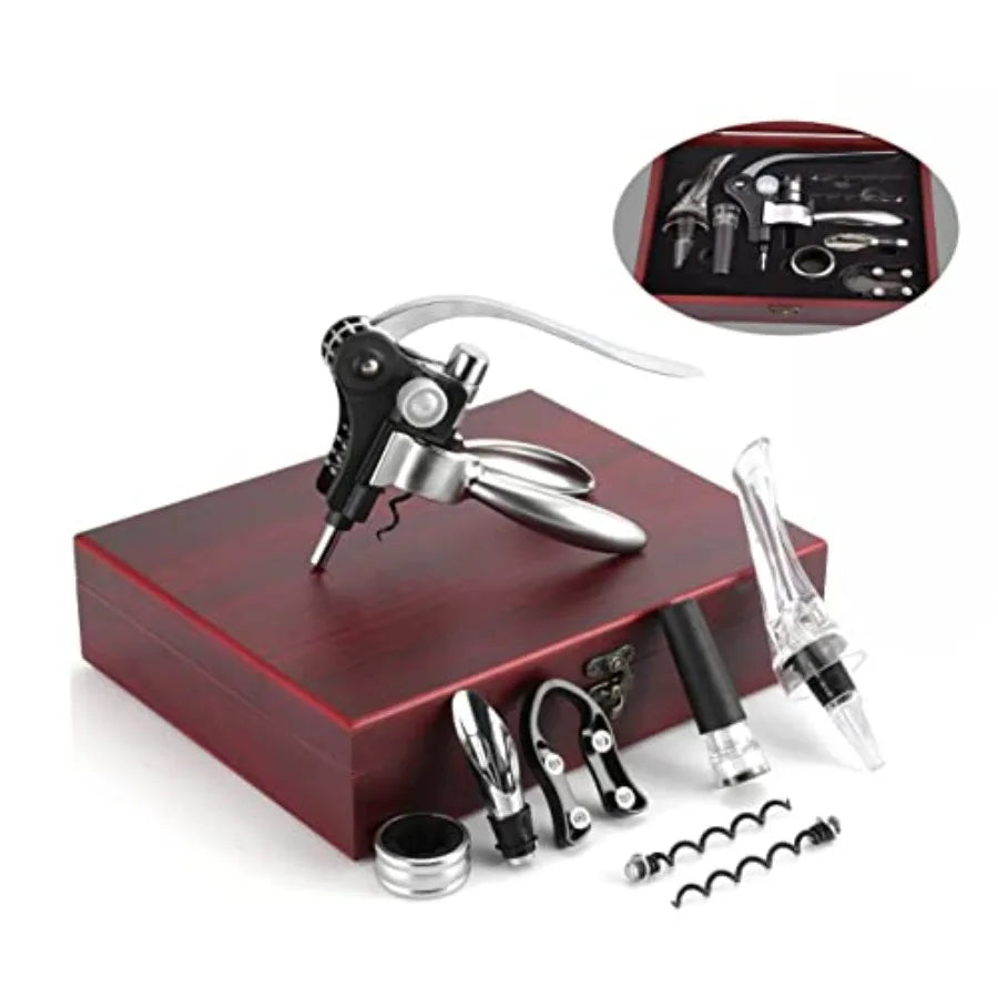 Wine Opener & Corkscrew Gift Set with Luxury Wooden Case