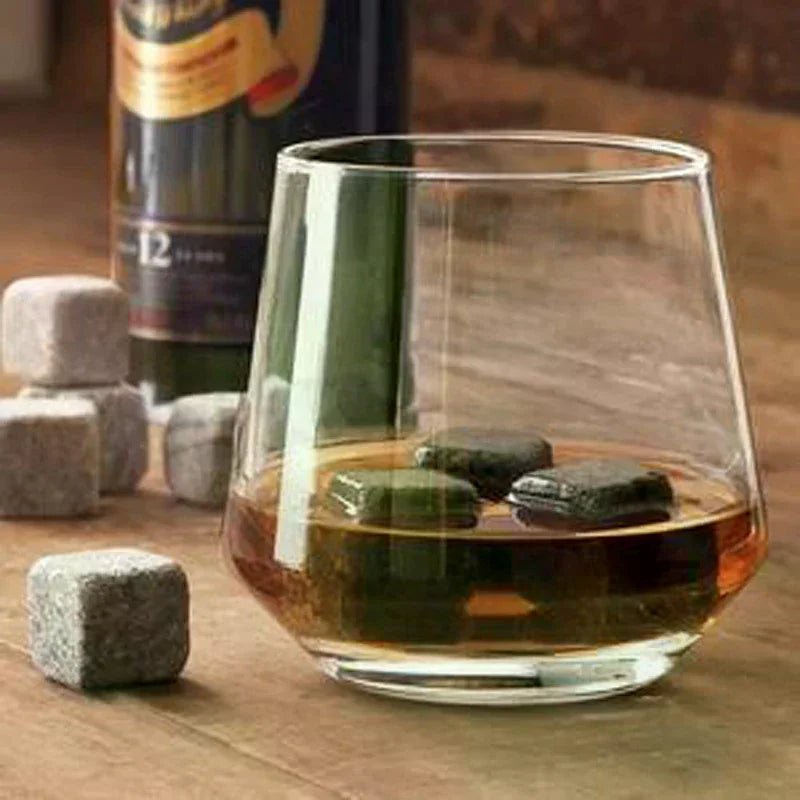 Whiskey Stones & Crystal Glass Gift Set | Wooden Gift Box
