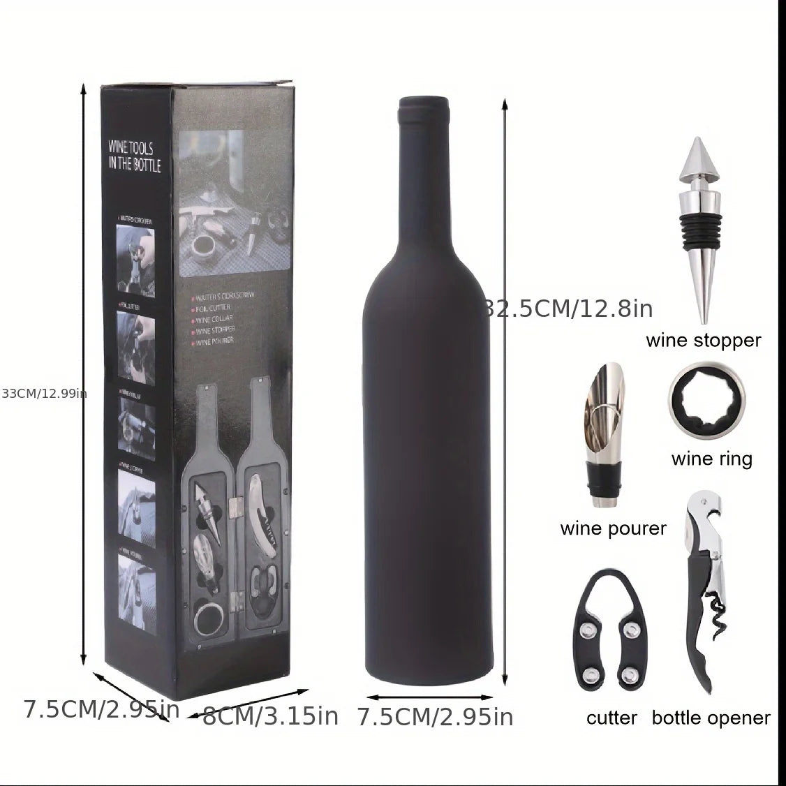 5-Piece Wine Tool Kit | Corkscrew & Accessories Gift Set