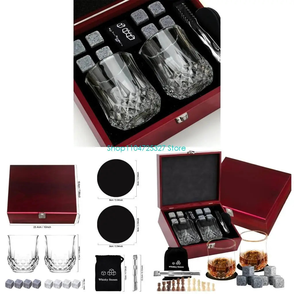 Whiskey Stones & Tumbler Glass Luxury Gift Set