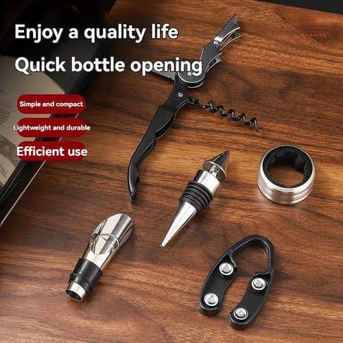 5-Piece Wine Tool Kit | Corkscrew & Accessories Gift Set