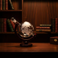 Globe Whisky Decanter Set with Wood Stand | Lead-Free Crystal