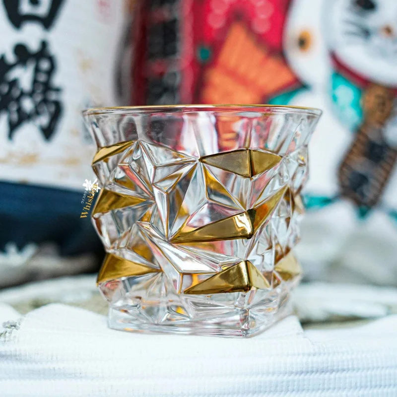Gold Line Whiskey Tumbler Set | Premium Crystal Barware