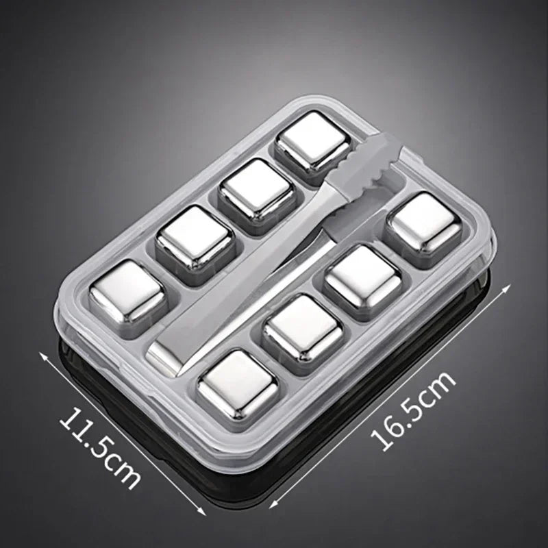 Stainless Steel Whisky Stones | Reusable Ice Cubes for Whisky & Wine