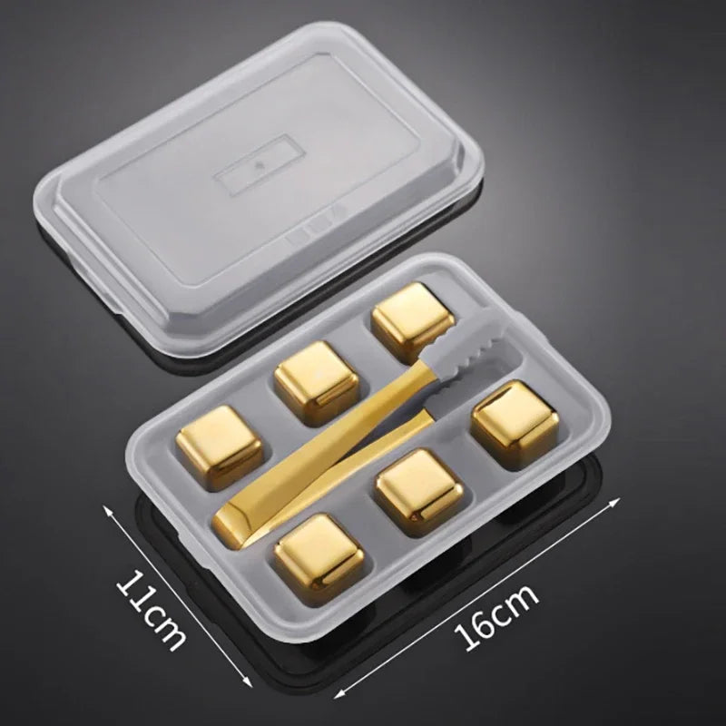 Stainless Steel Whisky Stones | Reusable Ice Cubes for Whisky & Wine