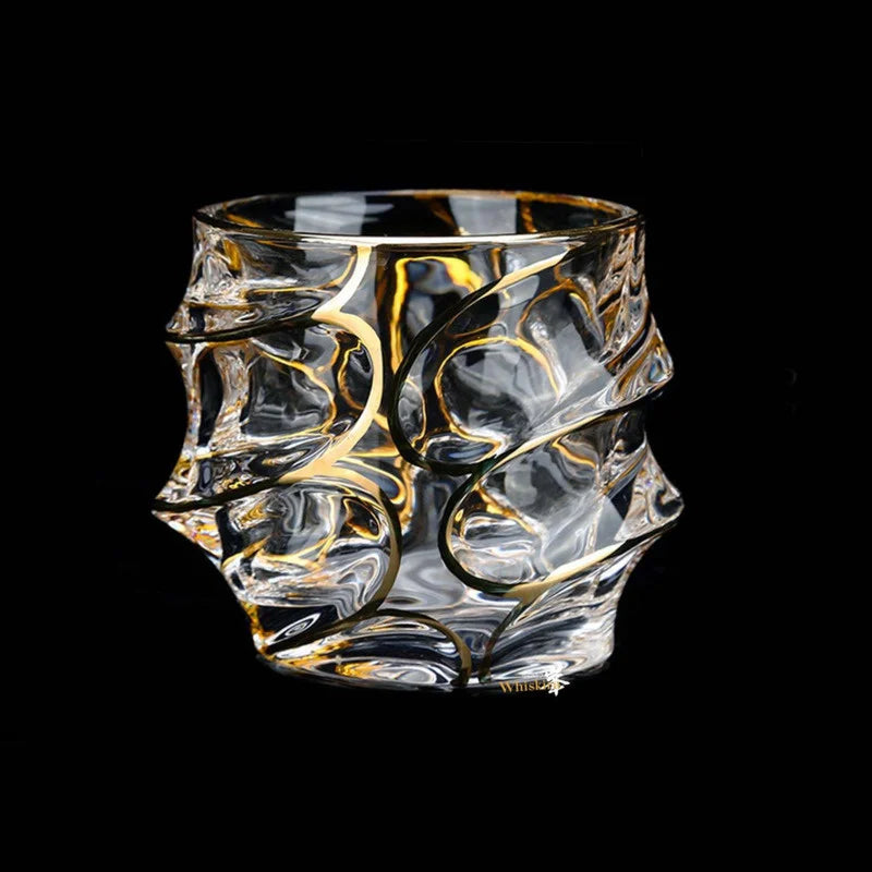 Gold Line Whiskey Tumbler Set | Premium Crystal Barware