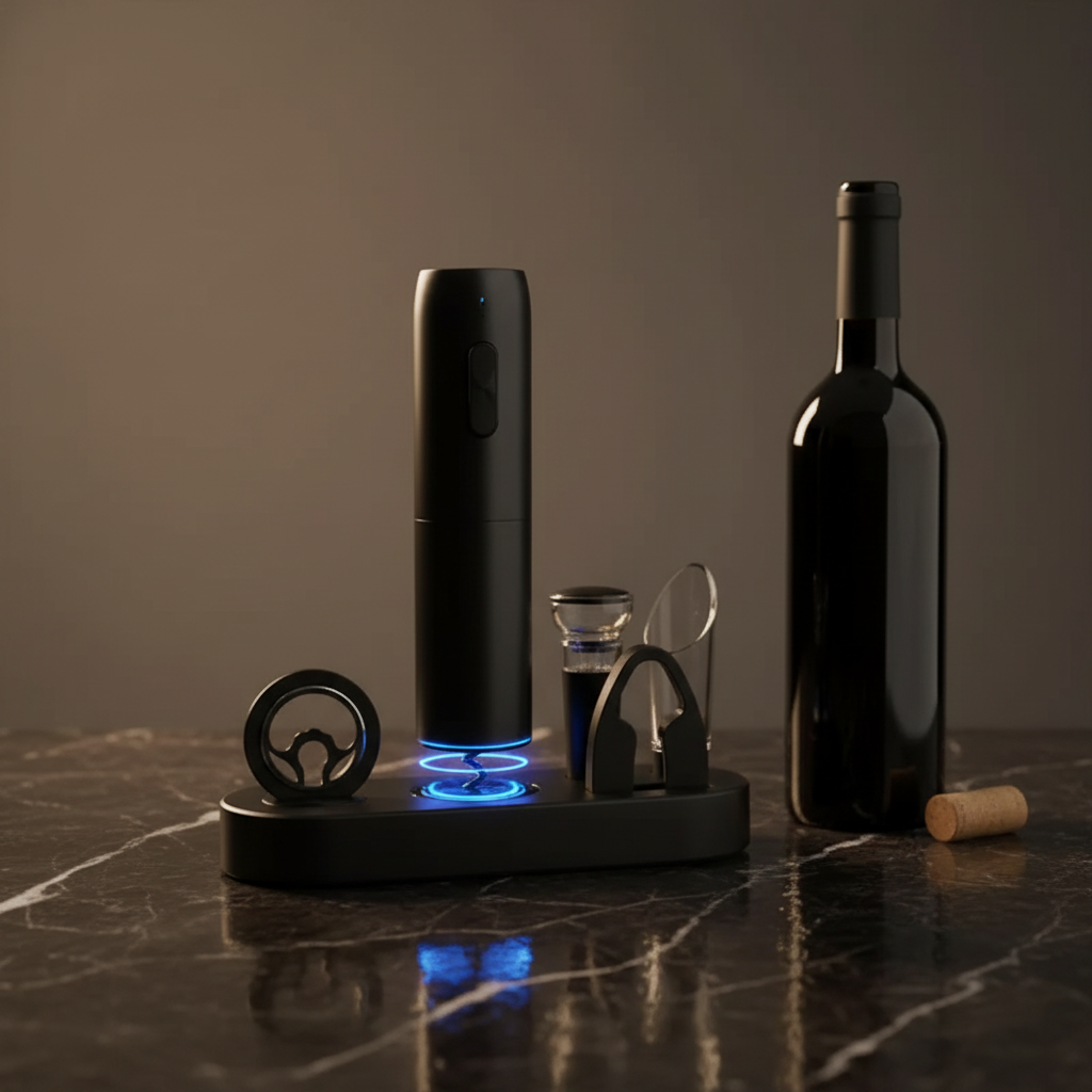 Electric Wine Opener with Accessories Lifestyle