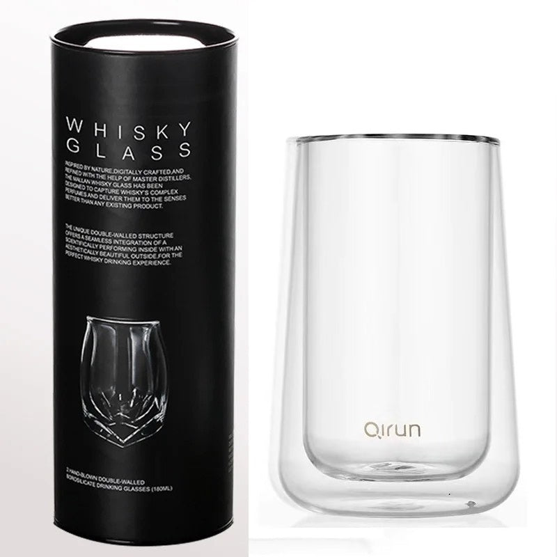 Waterdrop Double Walled Whiskey Tasting Glasses | Set of 2 Snifter Glasses